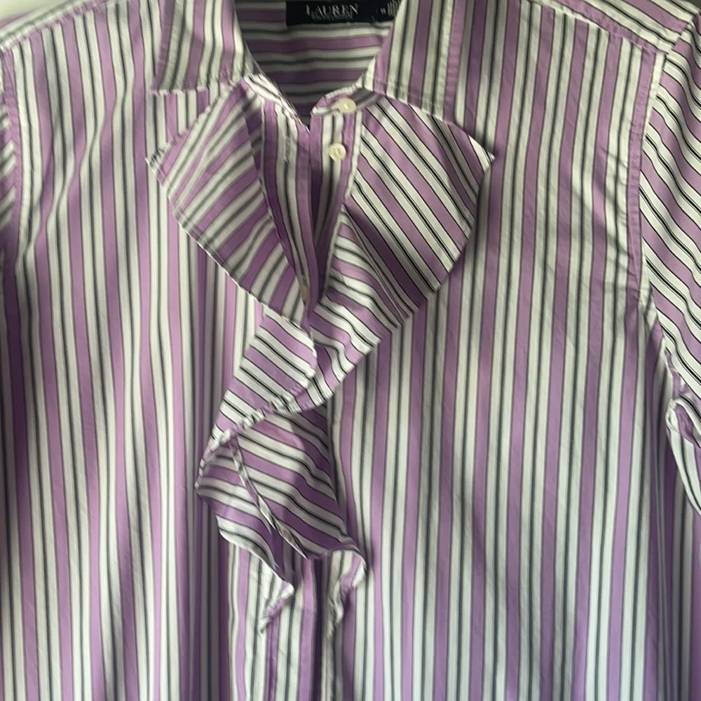 Ralph Lauren Stripe Girls Ruffle front dreSs